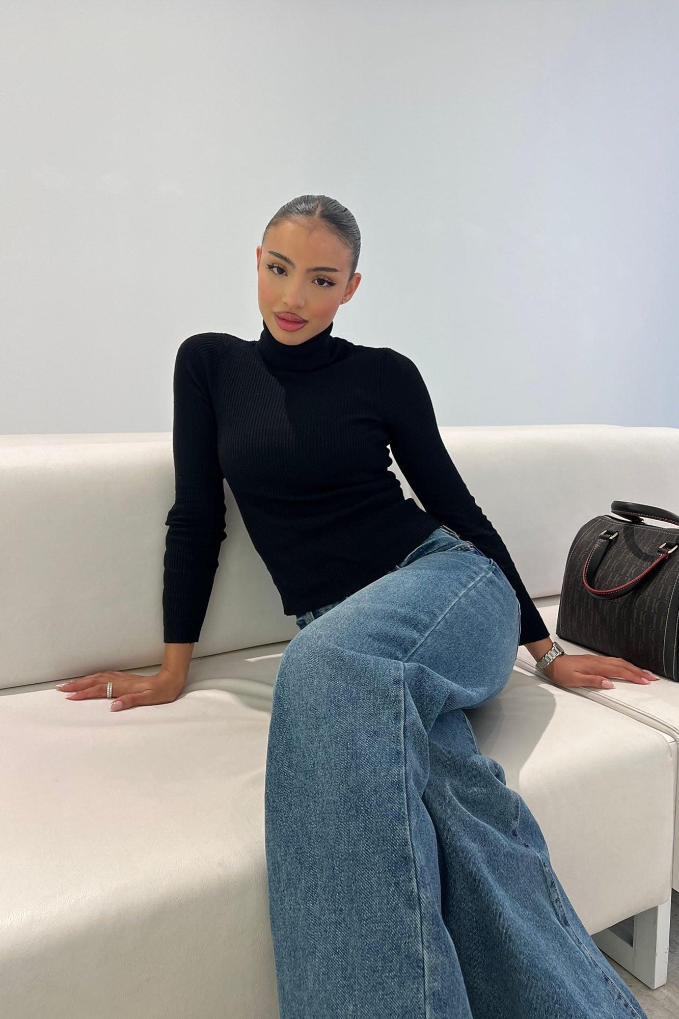 Tara Turtle Neck Sweater - Black Product Image