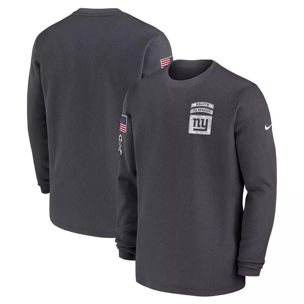Men's Nike Anthracite New York Giants Salute To Service Edge Lockup Long Sleeve T-Shirt, Size: Small, Grey Product Image