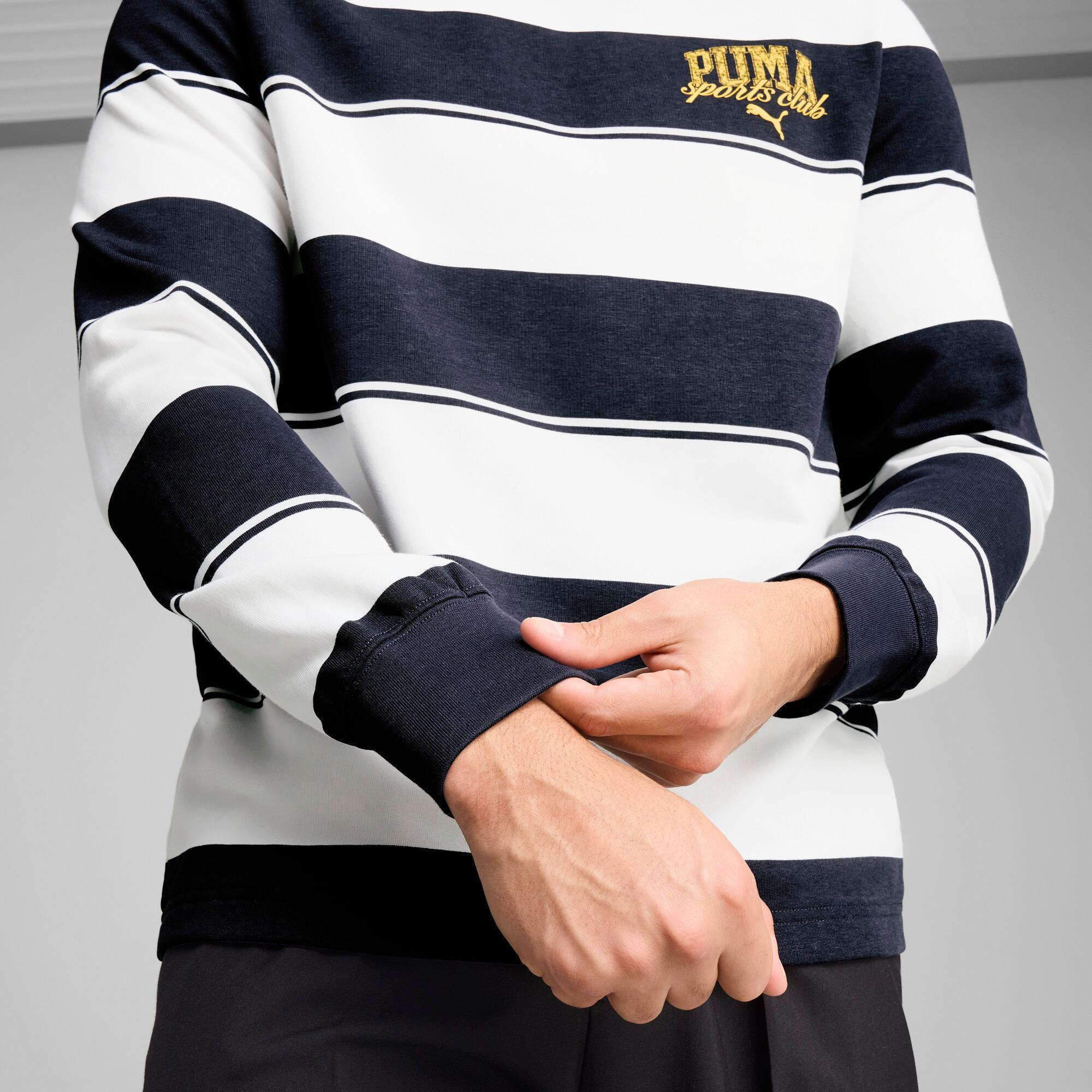 PUMA Class Men's Striped Crew Sweatshirt Product Image