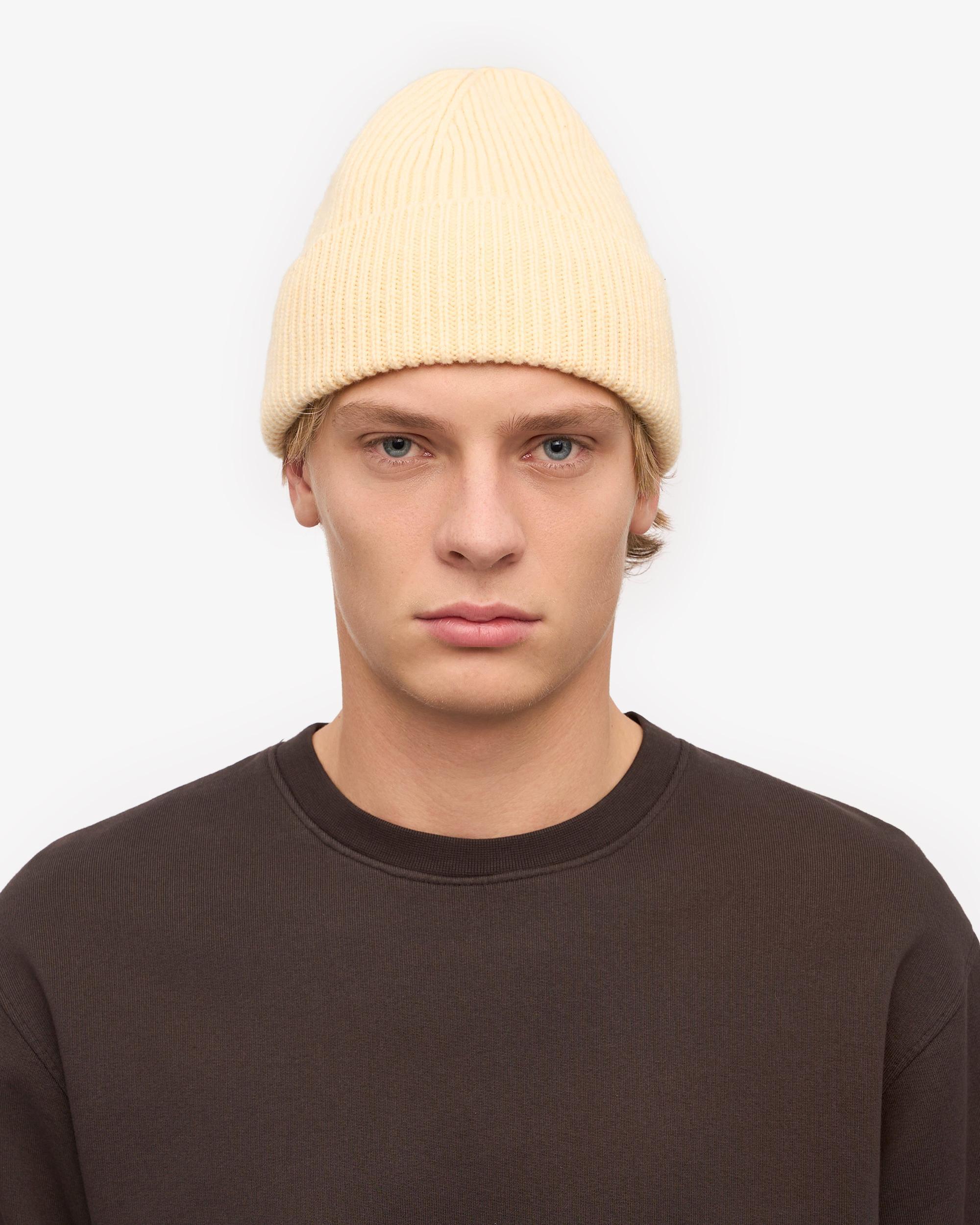 Merino Wool Beanie - Soft Yellow Product Image