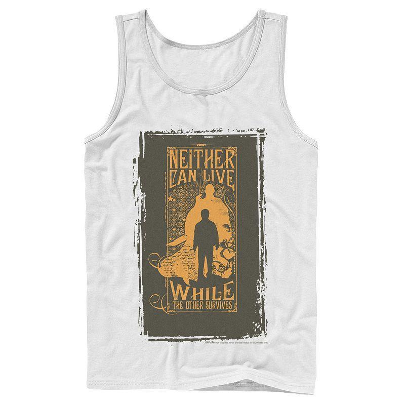 Men's Harry Potter Neither Can Live While The Other Survives Quote Tank Top,  Product Image