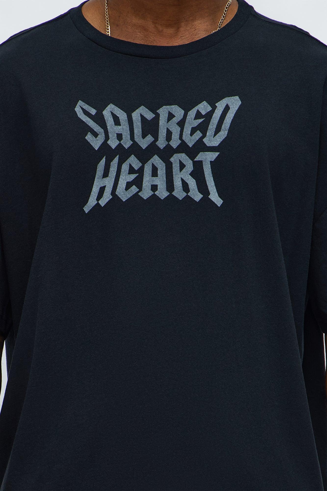 Sacred Heart Boxy Short Sleeve Tee - Black Male Product Image