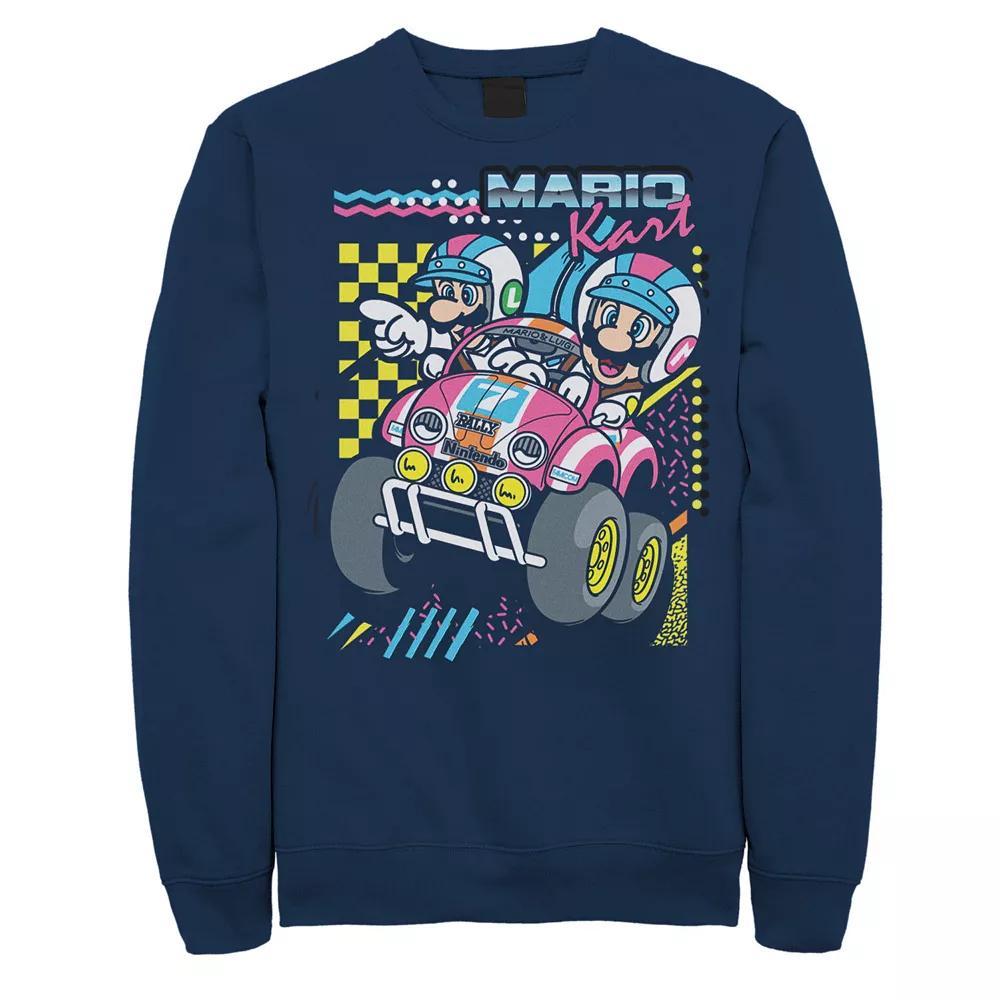 Big & Tall Nintendo Mario Kart Mario Luigi Darting Graphic Fleece Pullover, Men's,  Product Image