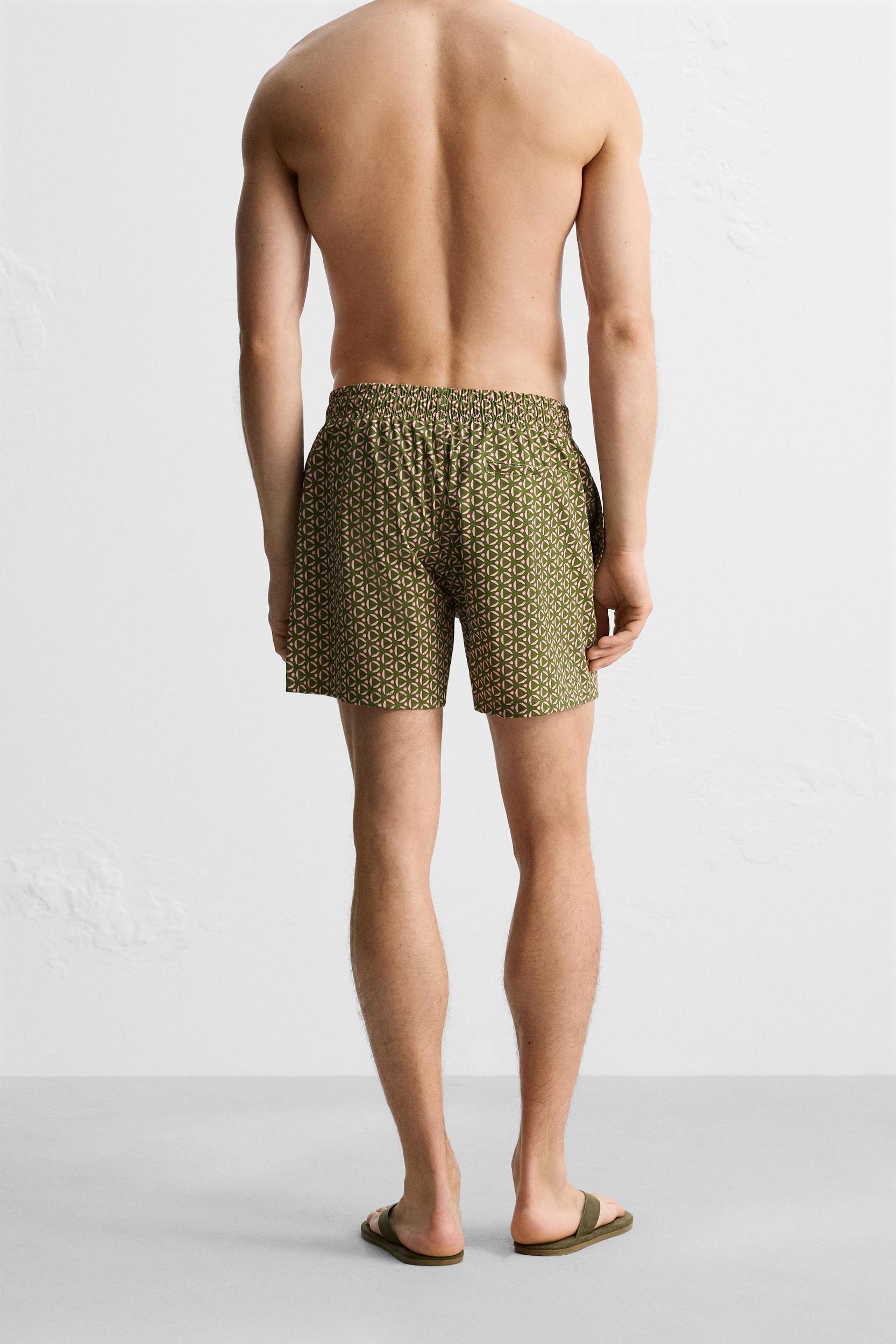 GEOMETRIC PRINT MID-LENGTH SWIMSUIT Product Image