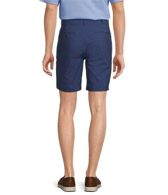 Roundtree & Yorke Performance Classic Fit Flat Front 9#double; Grid Heathered Shorts Product Image