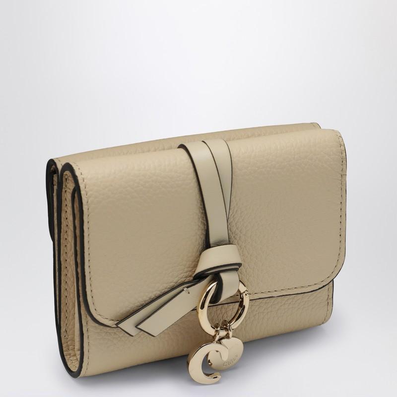 CHLOÉ Alphabet Small Trifold Beige Wallet In Multicolor Product Image