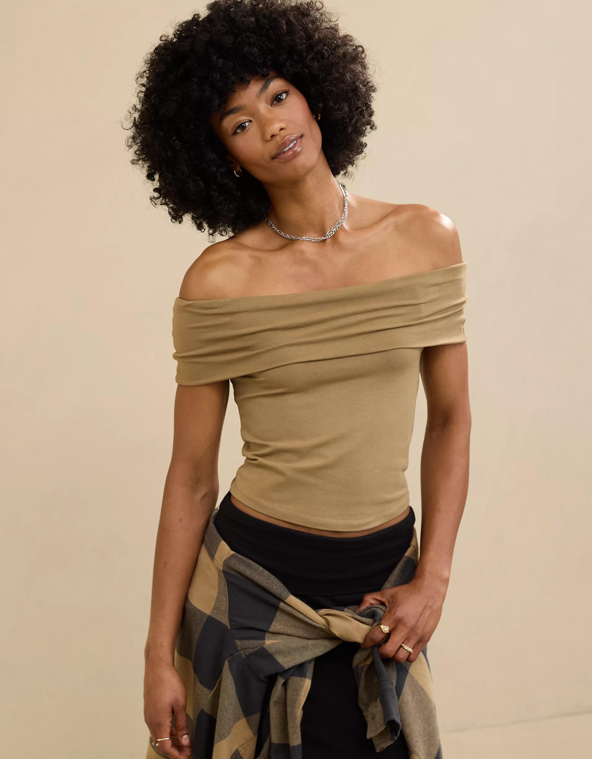 Aerie Chill Up Off The Shoulder Top Product Image