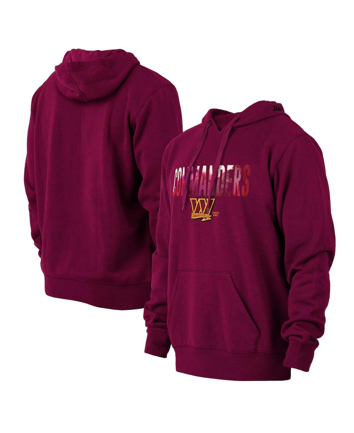 Mens New Era Burgundy Washington Commanders Ink Dye Pullover Hoodie Product Image