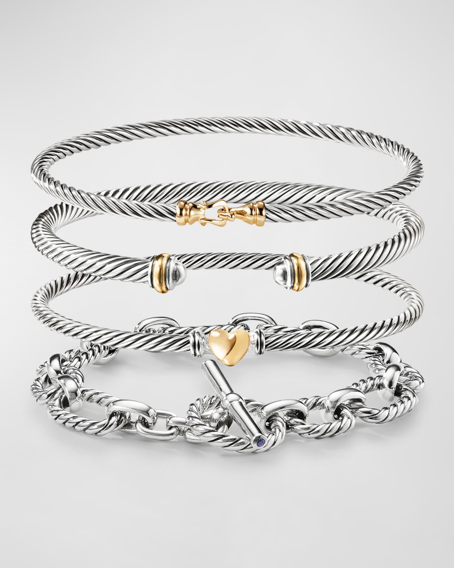 DY Mercer 2-Row Bracelet in Silver with 18K Gold Product Image