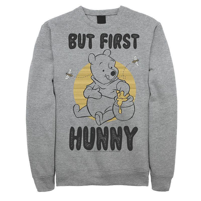 Disney's Winnie The Pooh Men's But First Hunny, Honey Sweatshirt, Size: Medium, Athletic Grey Product Image