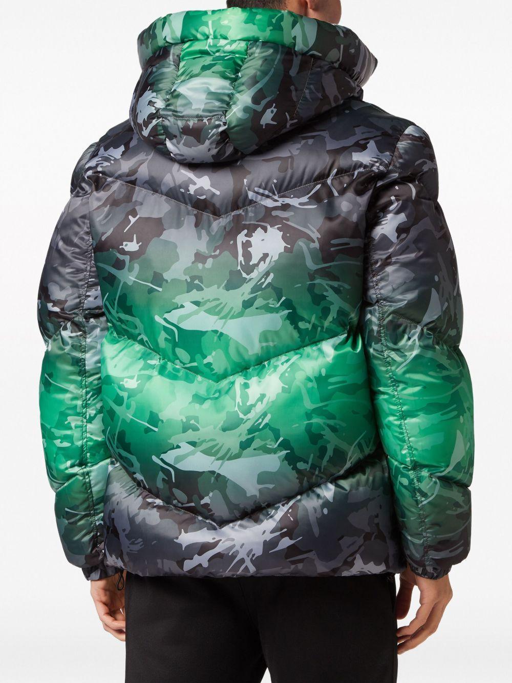 camouflage-pattern hooded padded jacket Product Image