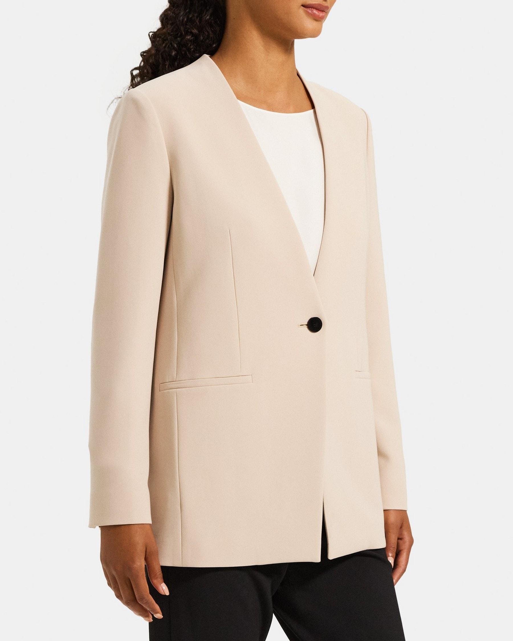 Collarless Blazer in Crepe Product Image