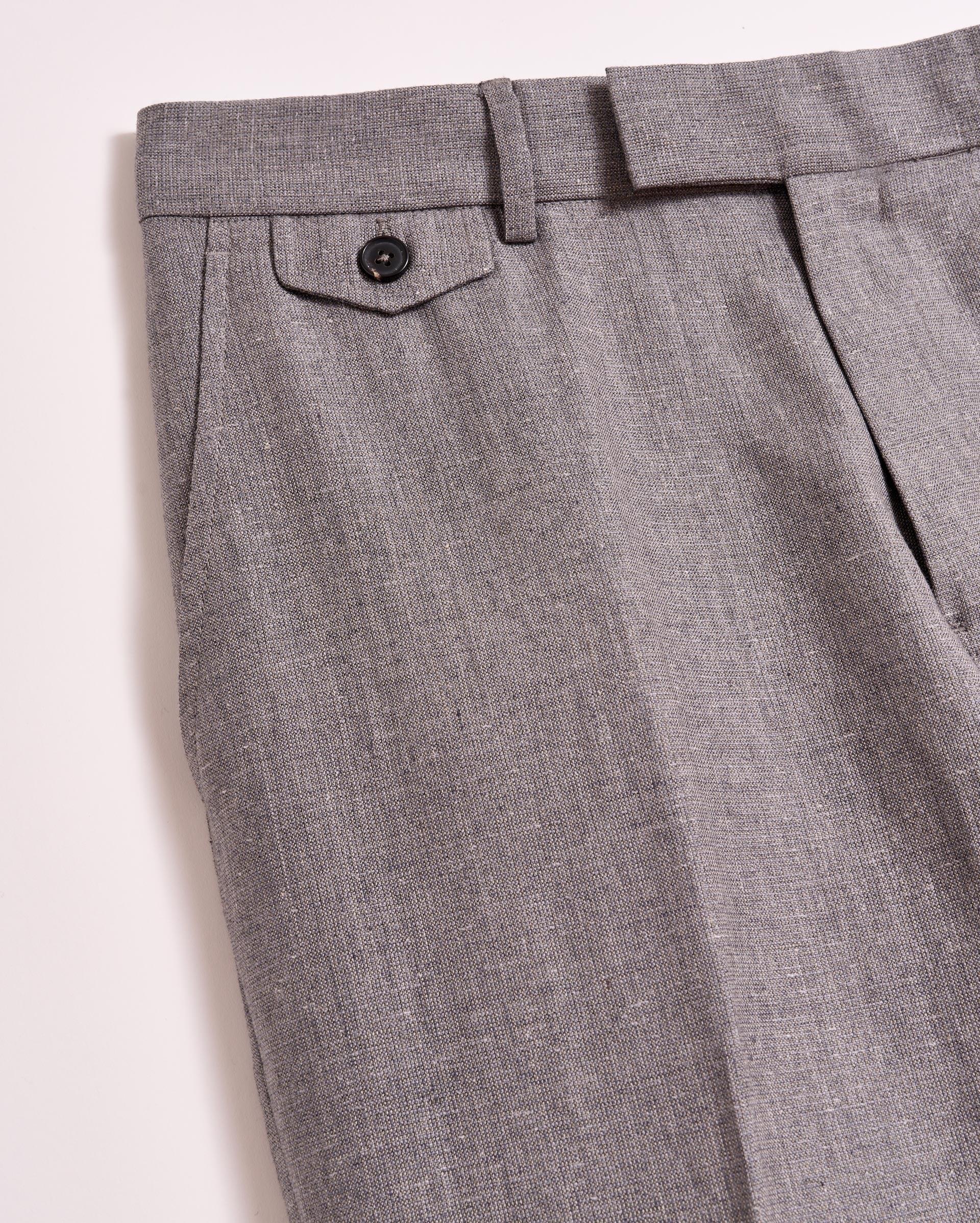 Textured Flat Front Trouser -  Product Image