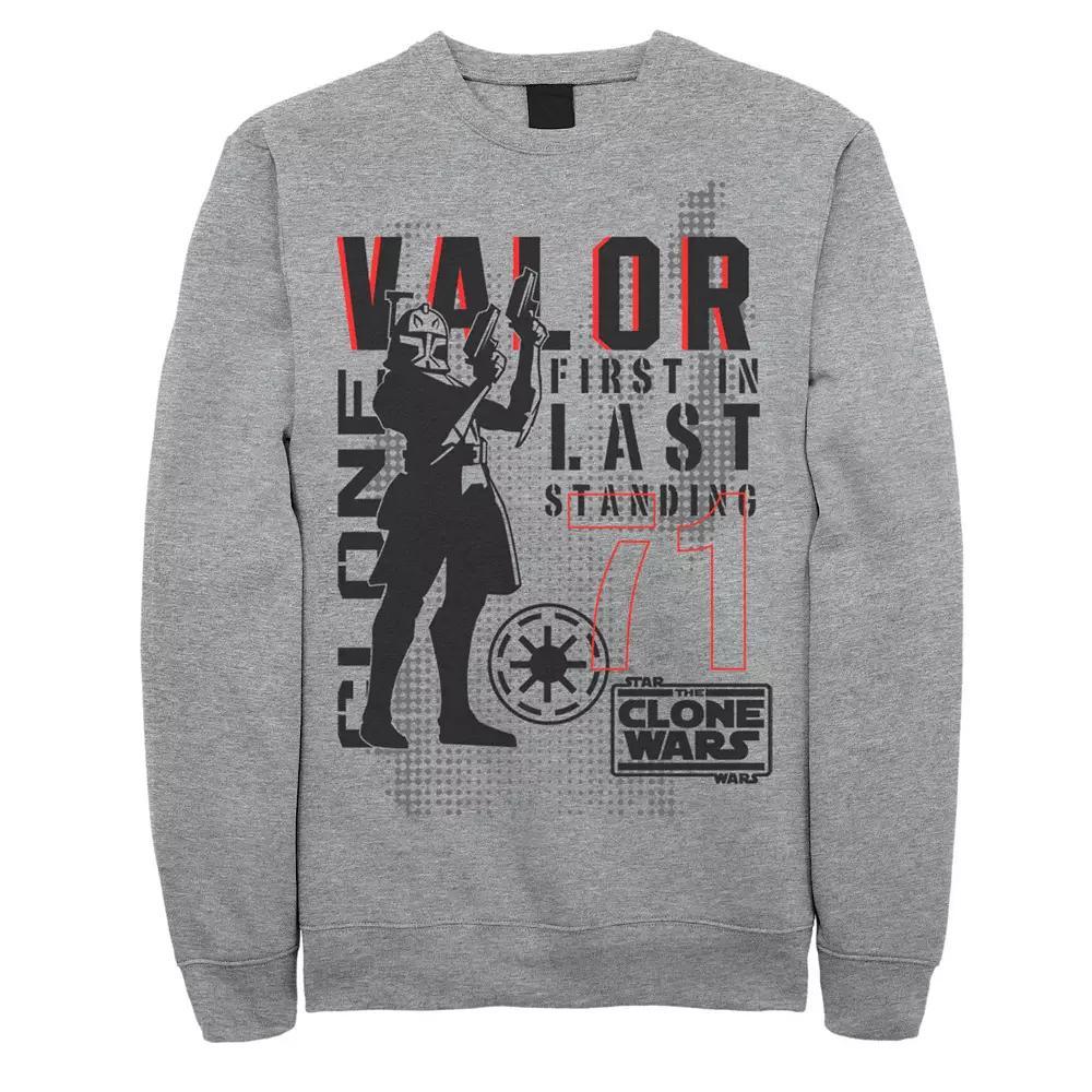 Men's Star Wars: Clone Wars Valor First In Last Standing Sweatshirt, Size: XXL, Athletic Grey Product Image