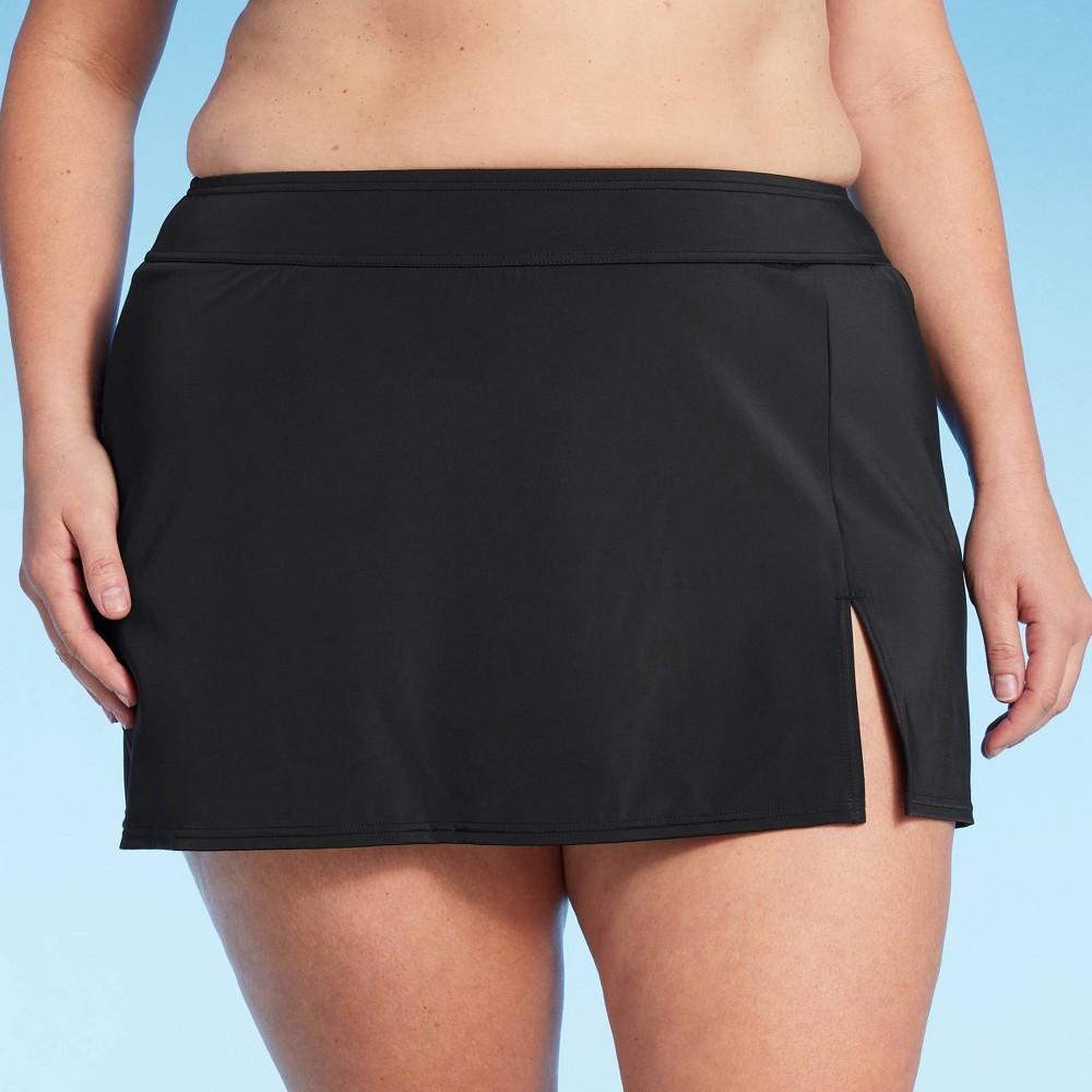 Lands End Womens UPF 50 Tummy Control Swim Skirt - Black 3X Product Image