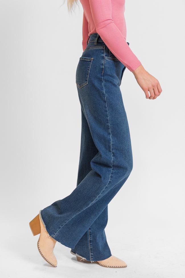 Kelsea Dark Wash Wide Leg Tall Jeans FINAL SALE Product Image