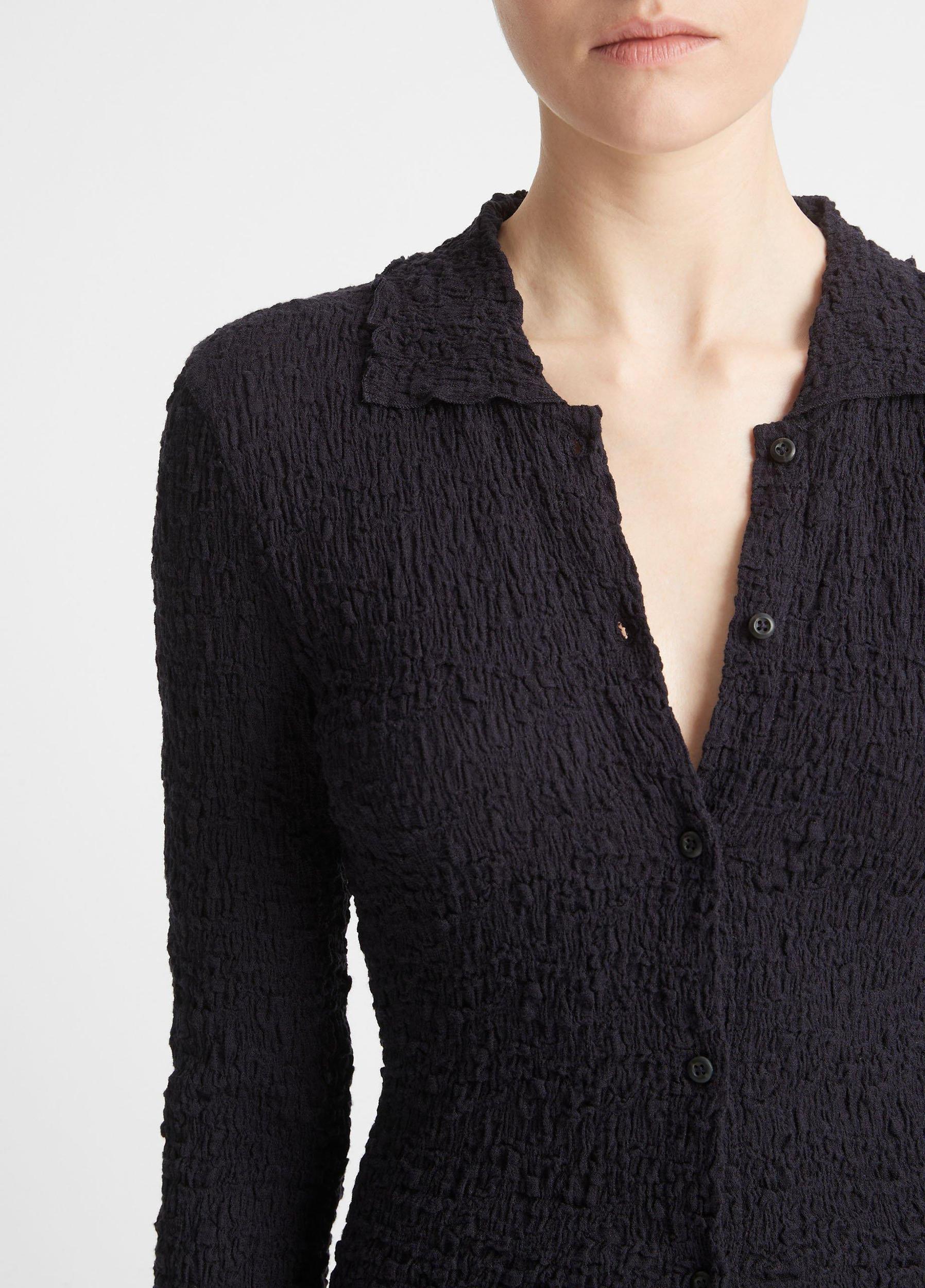 Smocked Long-Sleeve Button-Front Shirt Product Image