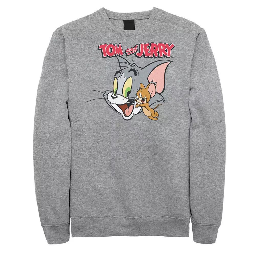 Big & Tall Tom and Jerry Simple Portrait Logo Graphic Fleece, Men's, Size: 5XL, Athletic Grey Product Image