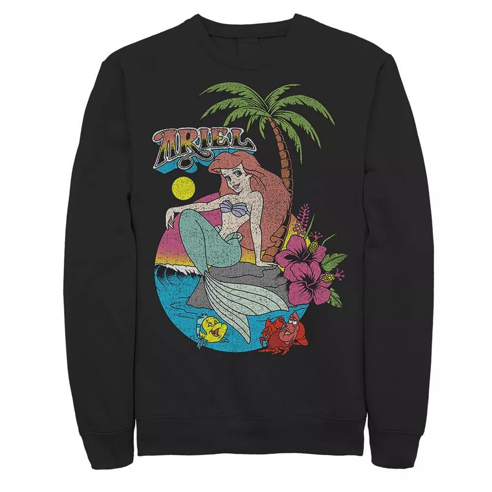 Disney's Little Mermaid Distressed Ariel Logo Men's Pullover Fleece,  Product Image