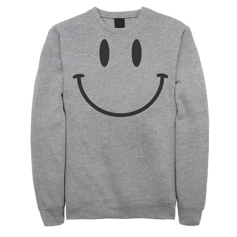 Men's Smiley Face Line Art Fleece, Size: Medium, Athletic Grey Product Image