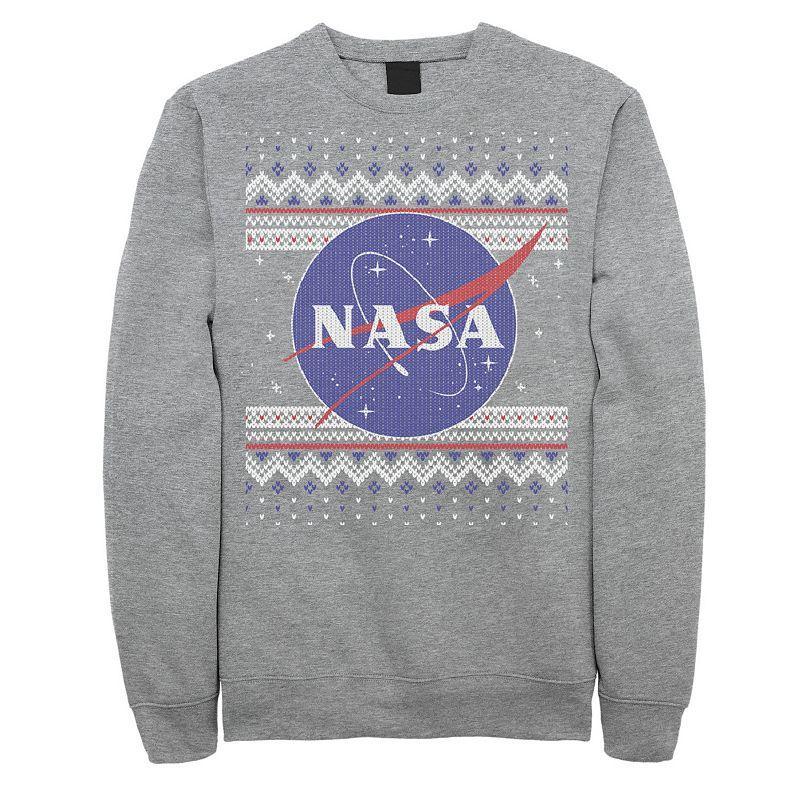 Men's NASA Logo Christmas Sweatshirt, Size: XXL, Athlc Hthr Product Image