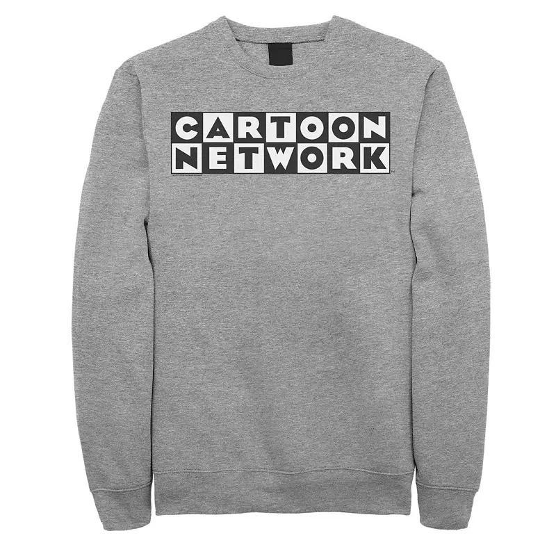 Mens Cartoon Network Classic Retro Checkered Logo Sweatshirt Athletic Grey Product Image