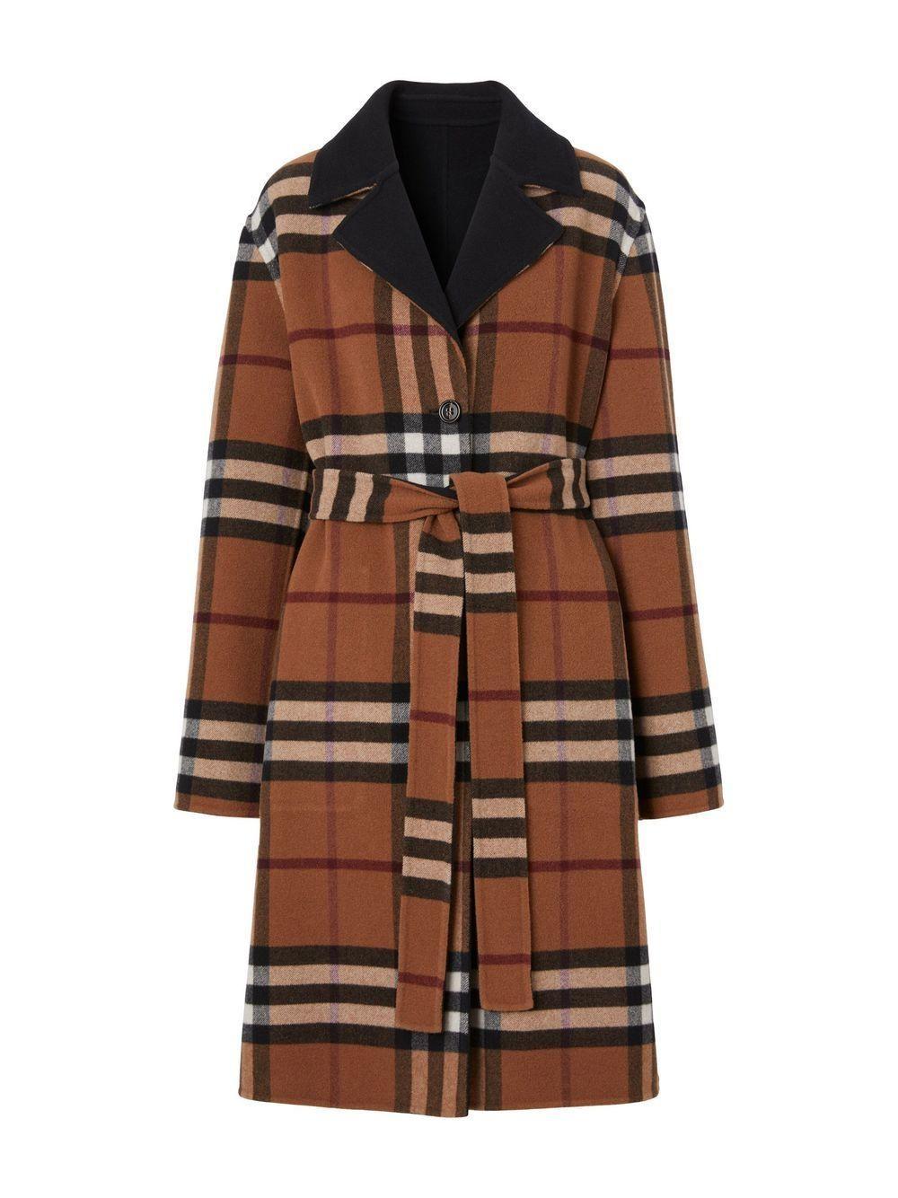 check-pattern reversible wool coat Product Image