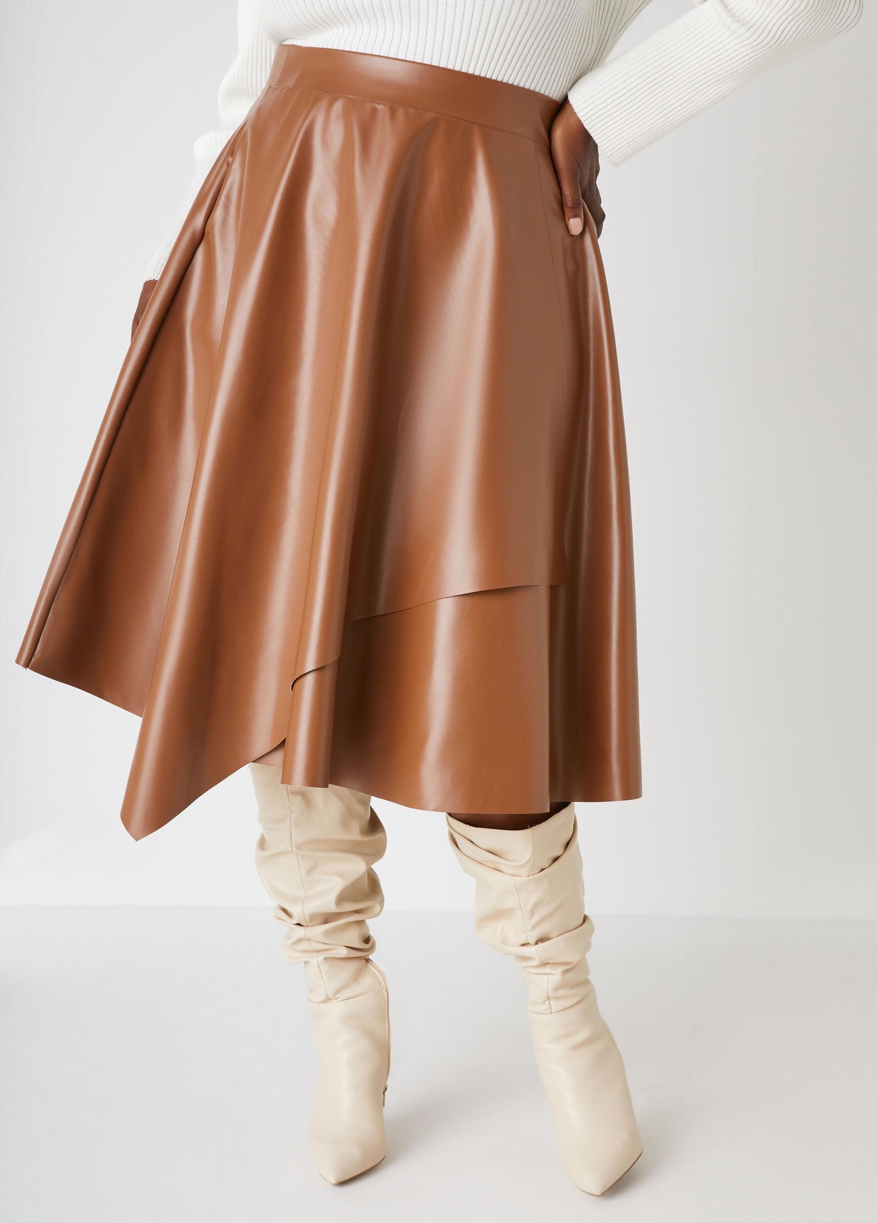 Faux Leather A Line Skirt Product Image