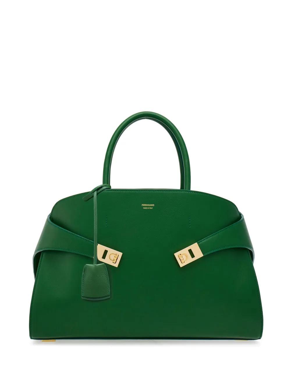 FERRAGAMO Medium Hug Tote Bag In Green Product Image