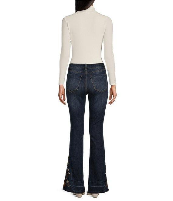 Prosperity Denim High Rise Embroidered Released Hem Flare Leg Jeans Product Image