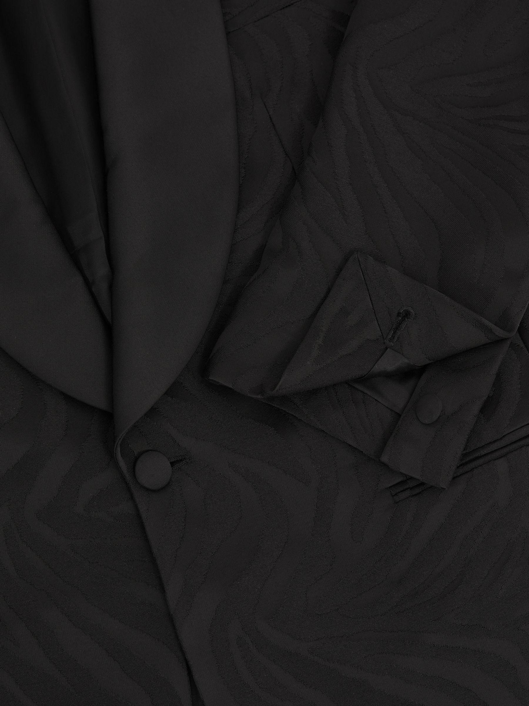 Wool-Blend Jacquard Tuxedo Jacket in Black Product Image