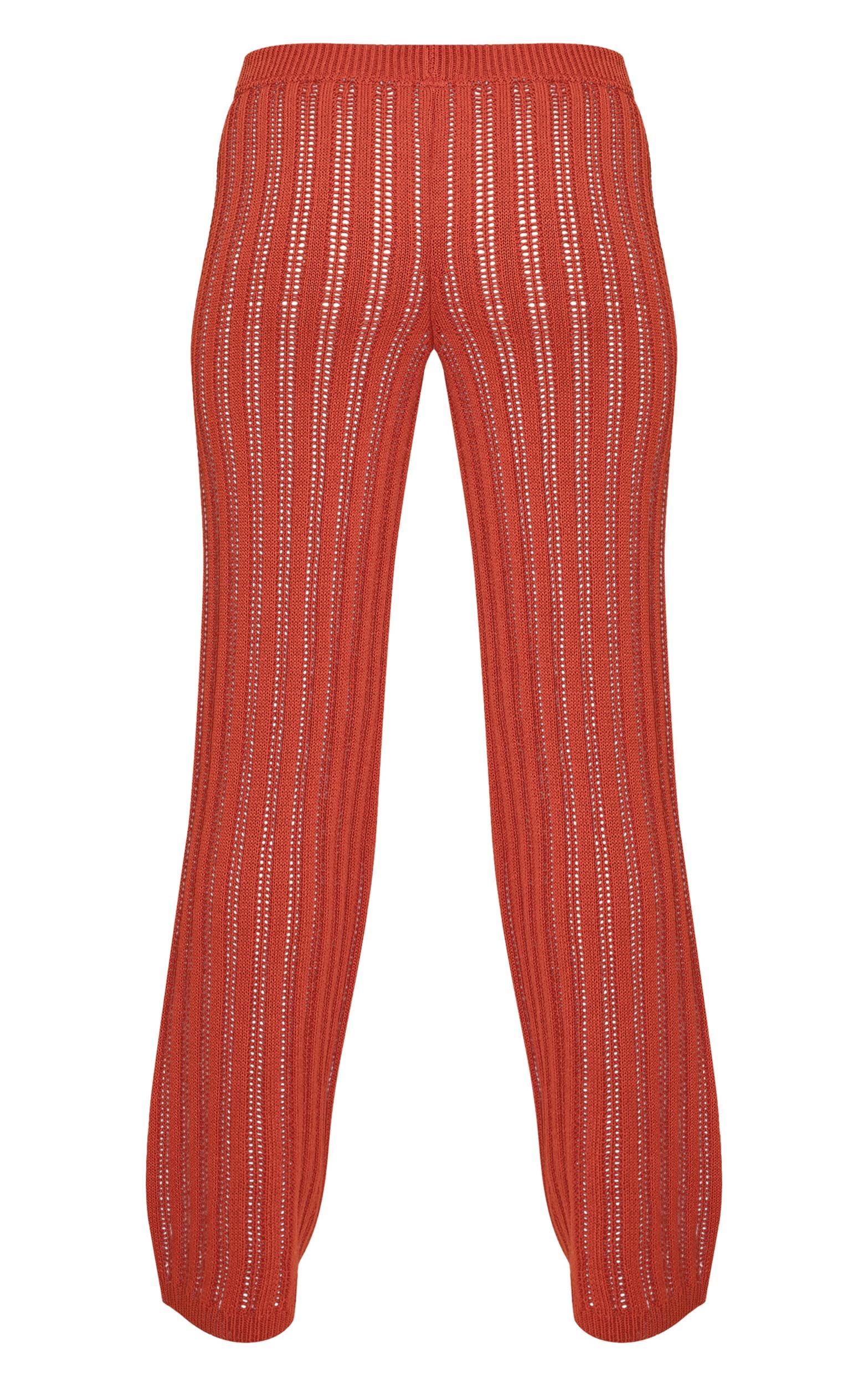  Rust Crochet Knit Pant Product Image