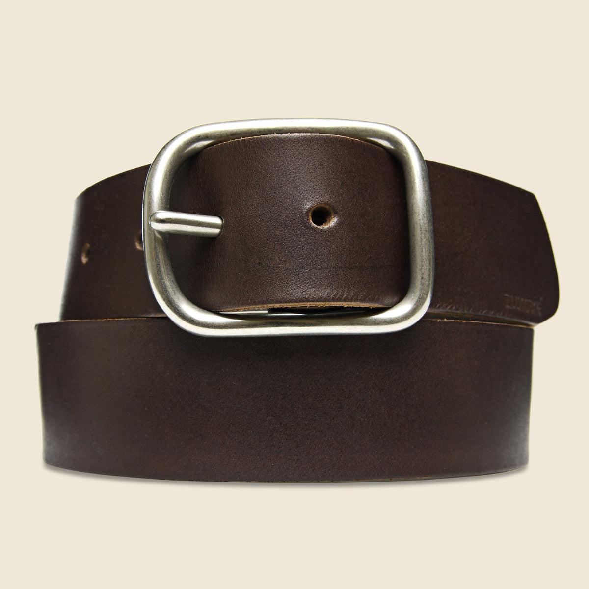 Nickel Center Bar Belt - Brown Product Image