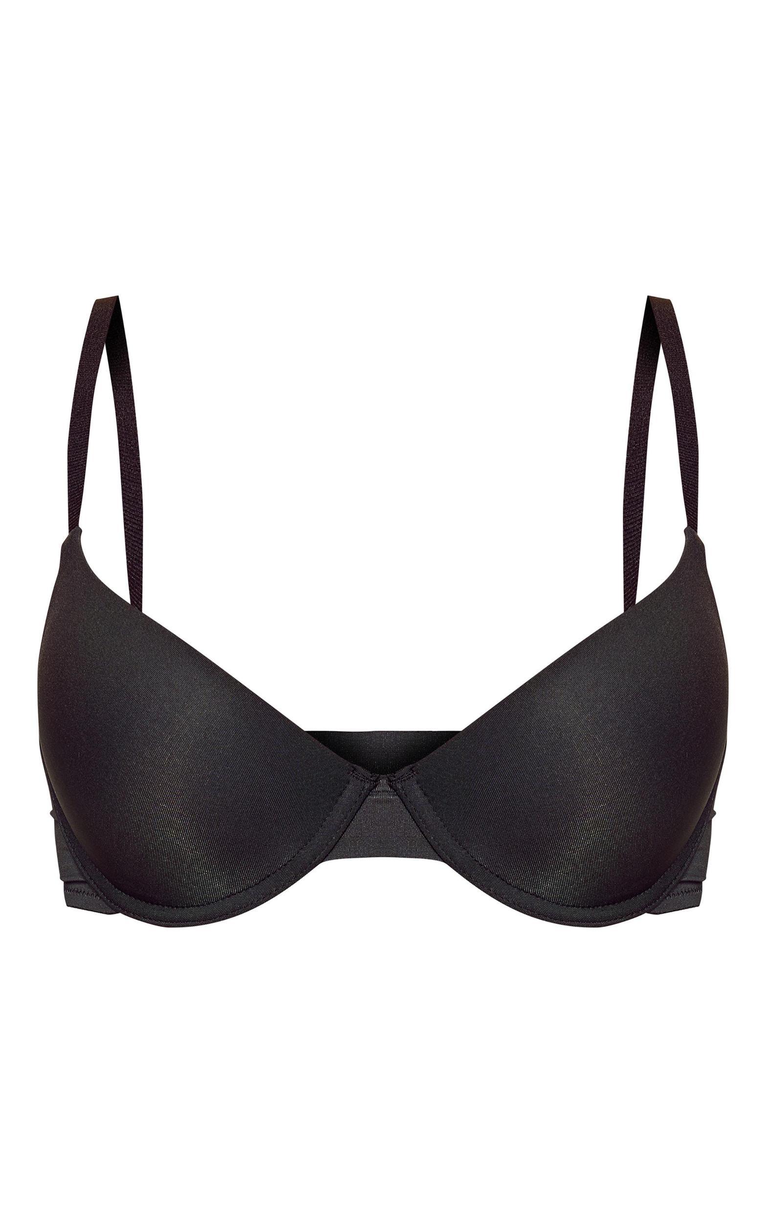 Black Microfibre T-shirt Cup Size Bra Product Image