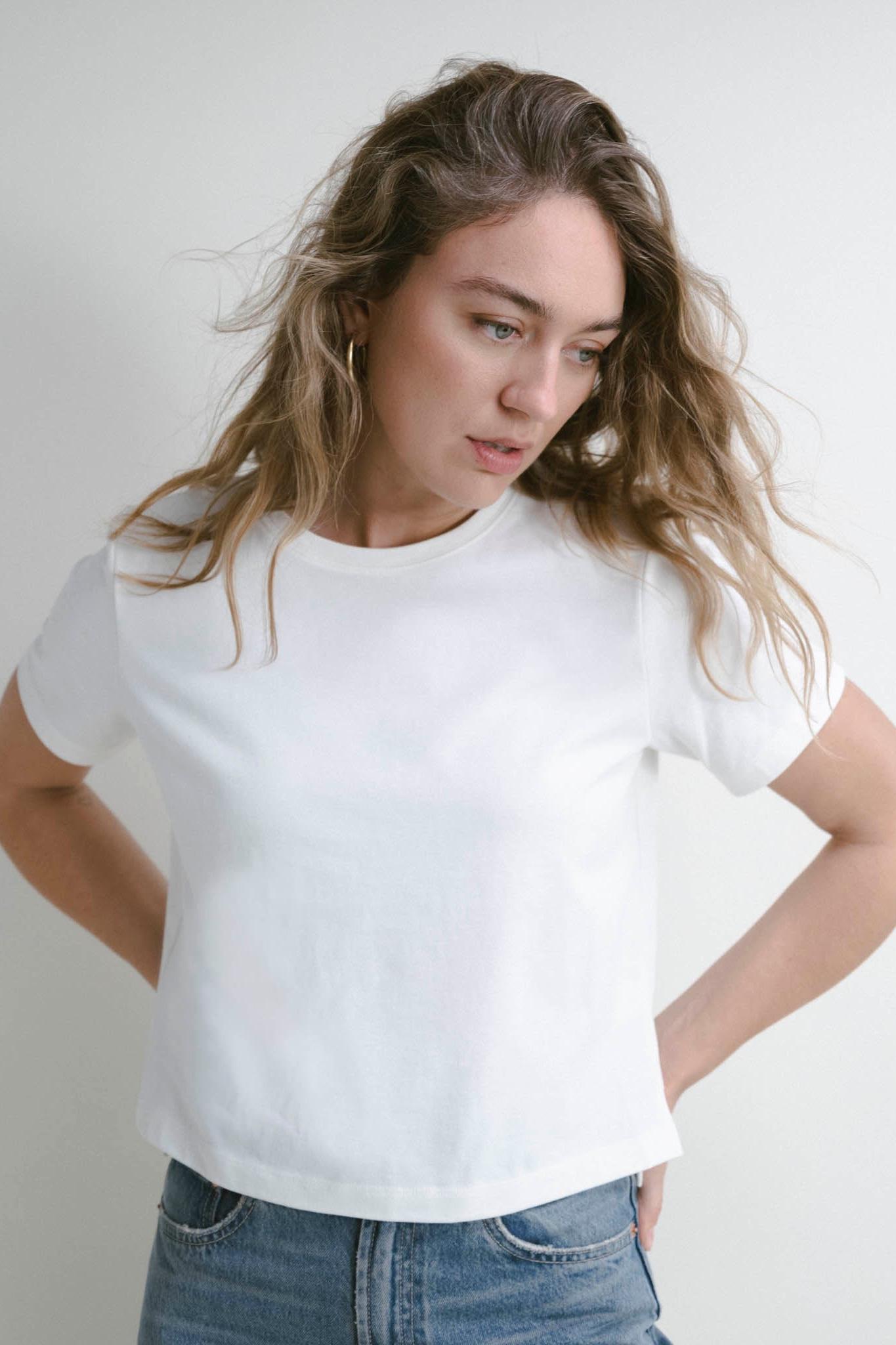 Lively Shoulder Top - White Product Image