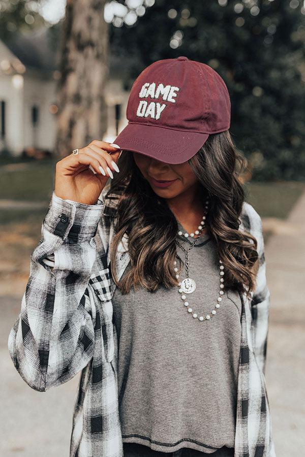 Game Day Baseball Cap In Maroon Product Image