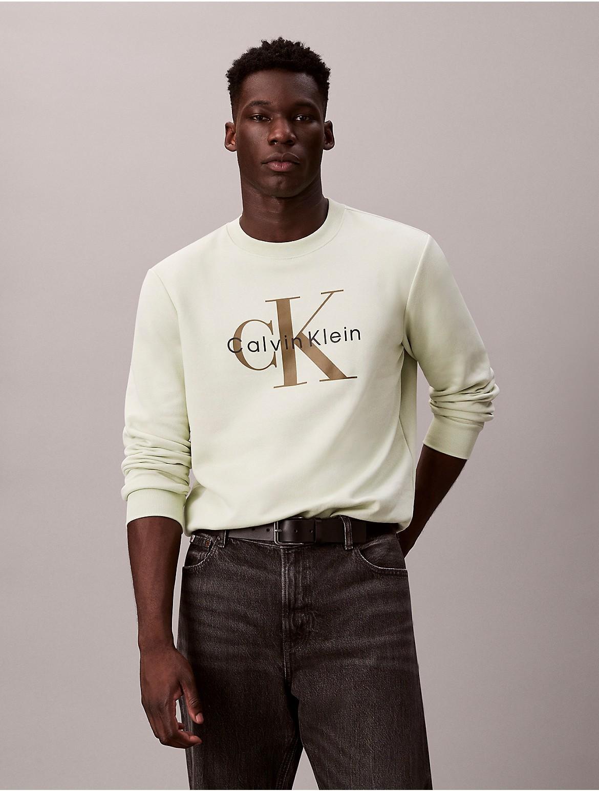 Calvin Klein Mens Monologo Fleece Crewneck Sweatshirt - Black Product Image