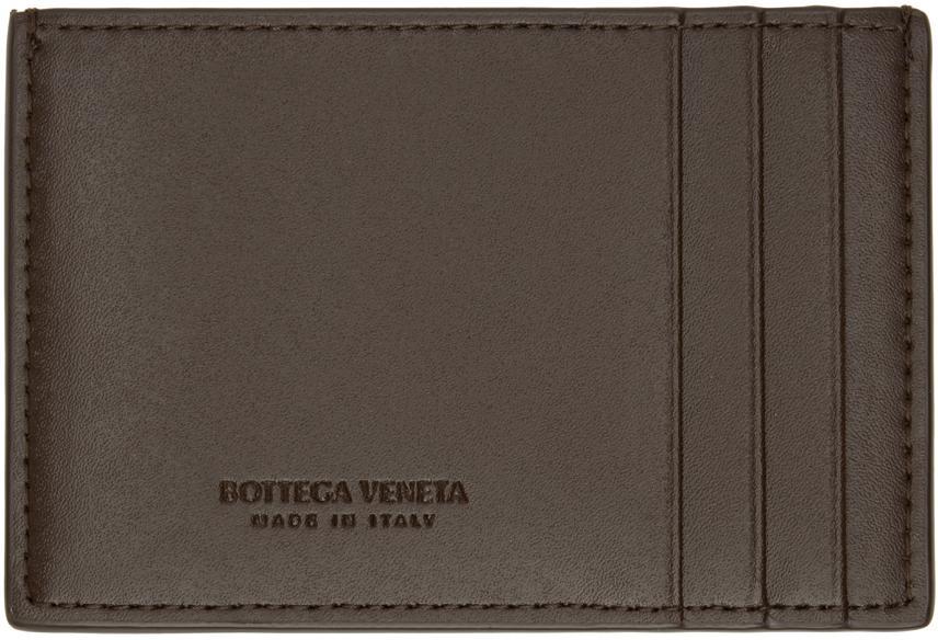 BOTTEGA VENETA Brown Cassette Credit Card Holder In 2017-light Brwn-silv Product Image