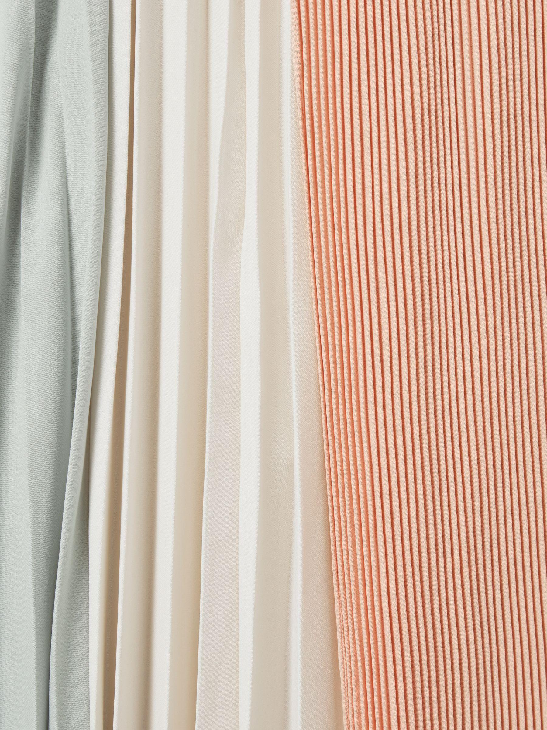 Pleated Asymmetric Midi Skirt in Pink/Cream Product Image