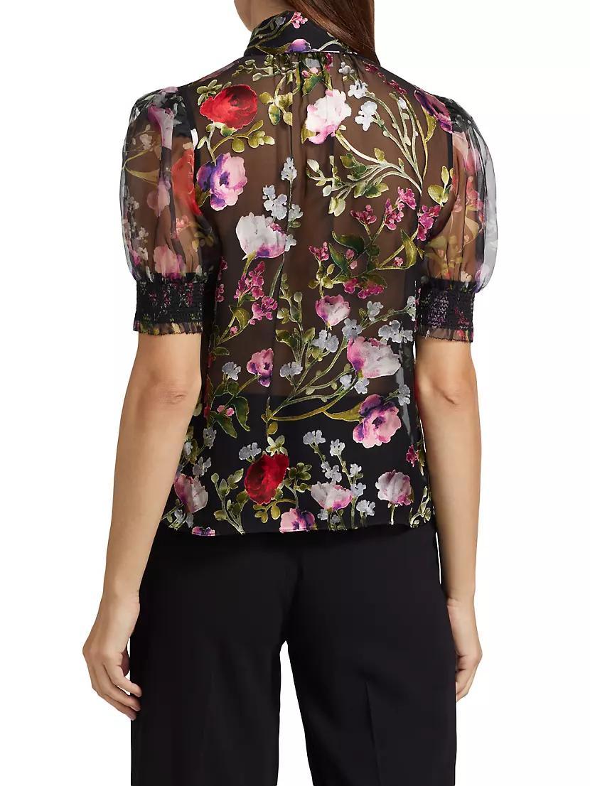 Brentley Floral Ruffled Tieneck Blouse Product Image