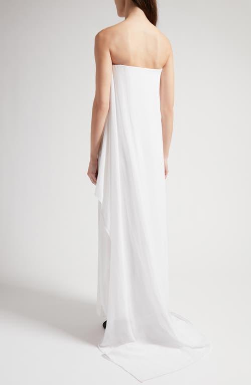 THE ROW Madleine Strapless Cascading-drape Gown In Ivory Product Image