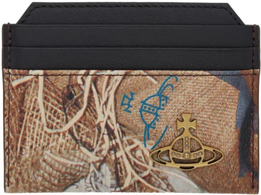 VIVIENNE WESTWOOD Black & Beige Slim Card Holder In Aw24-c303 Product Image