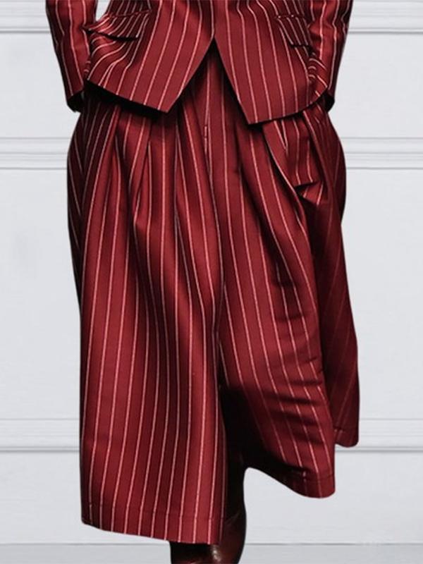 Loose Wide Leg Striped Casual Pants Bottoms Trousers Product Image