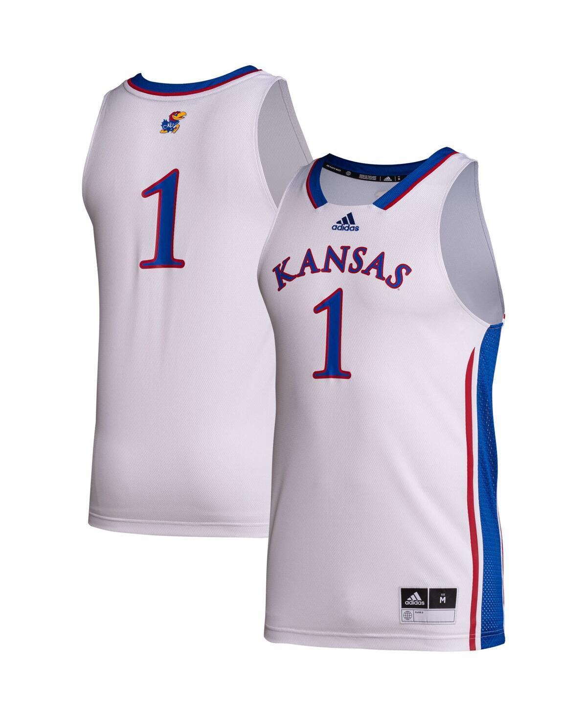 Men's adidas #1 White Kansas Jayhawks Team Swingman Jersey, Size: 2XL Product Image