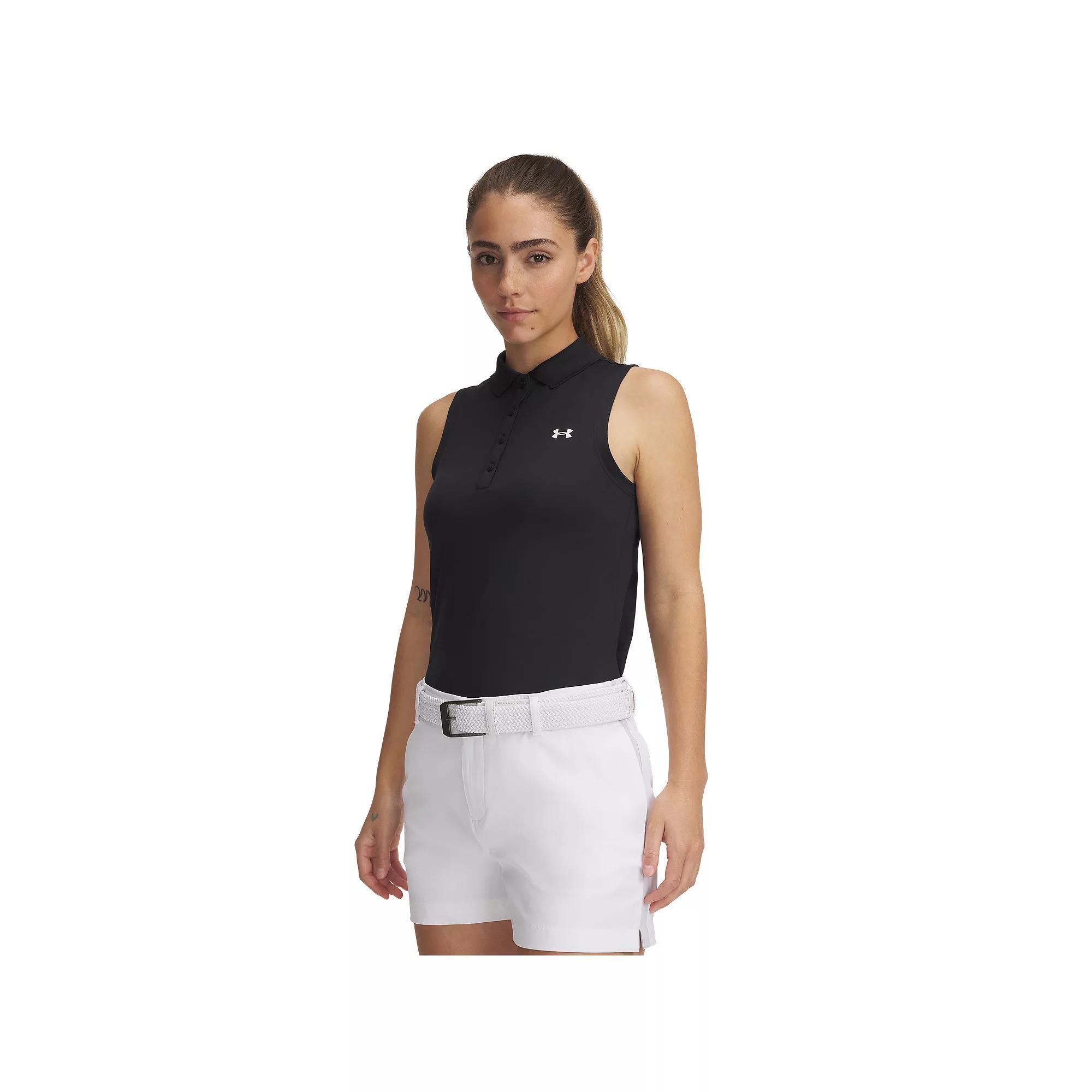 Women's Under Armour Active Sleeveless Golf Polo, Size: Large, White Product Image