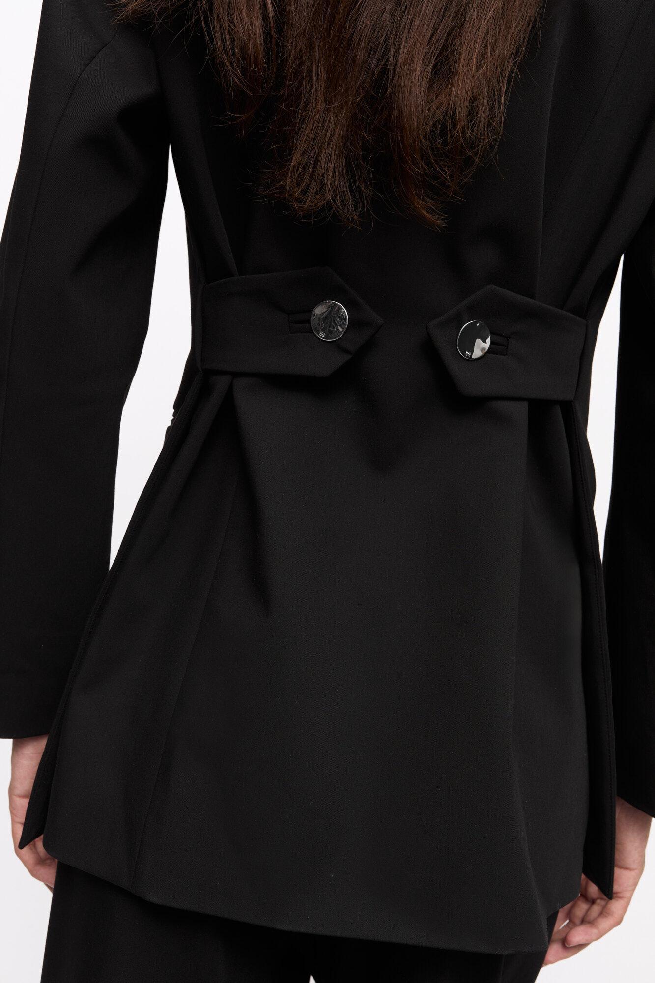 Black Solid Twill Suiting Blazer Product Image