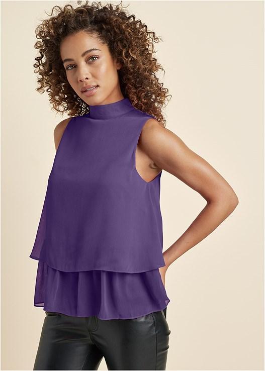 Mock Neck Tiered Top Product Image