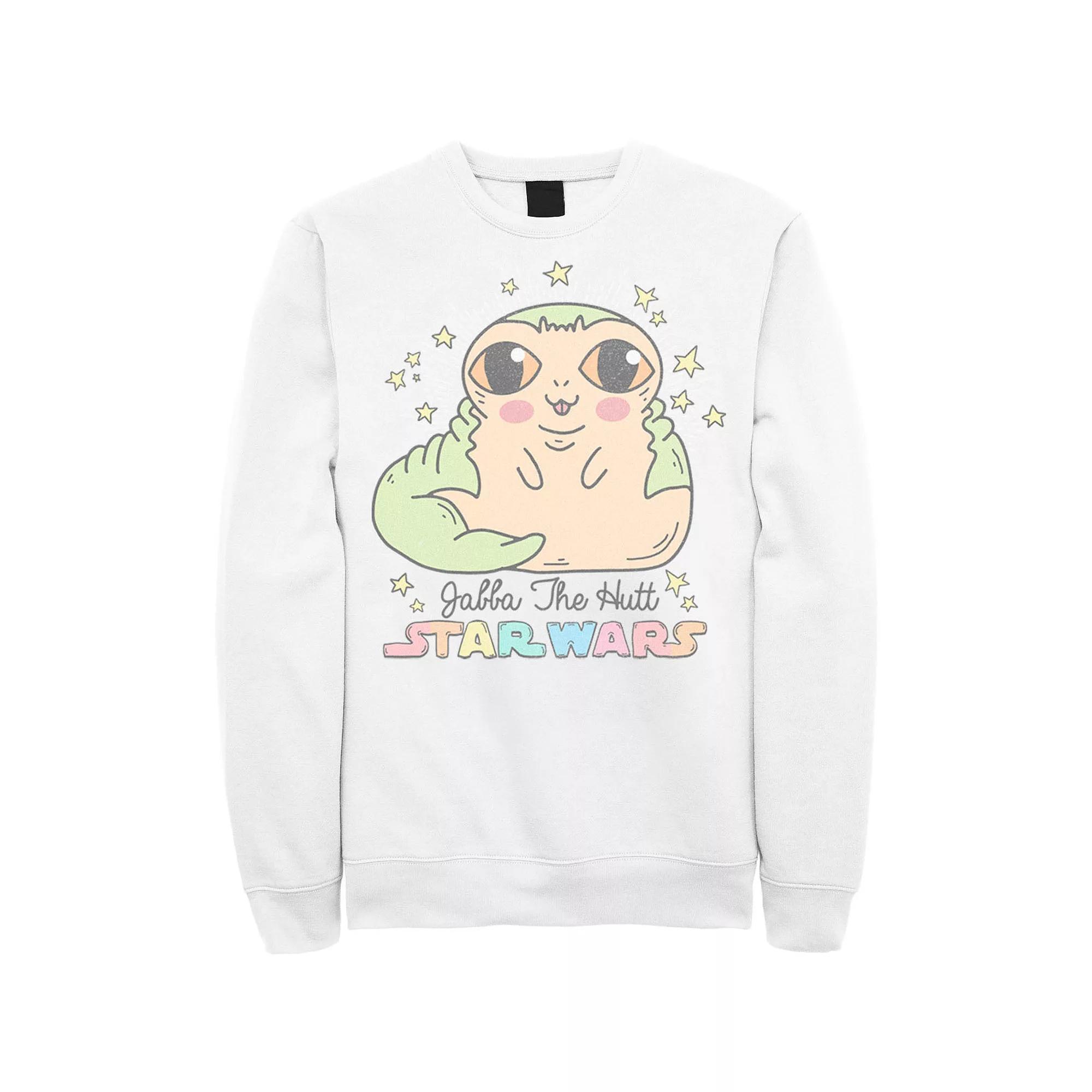 Men's Star Wars Cute Cartoon Jabba The Hutt Sweatshirt, Size: Medium, White Product Image