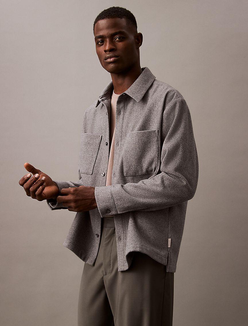 Wool Blend Relaxed Shirt Jacket Product Image