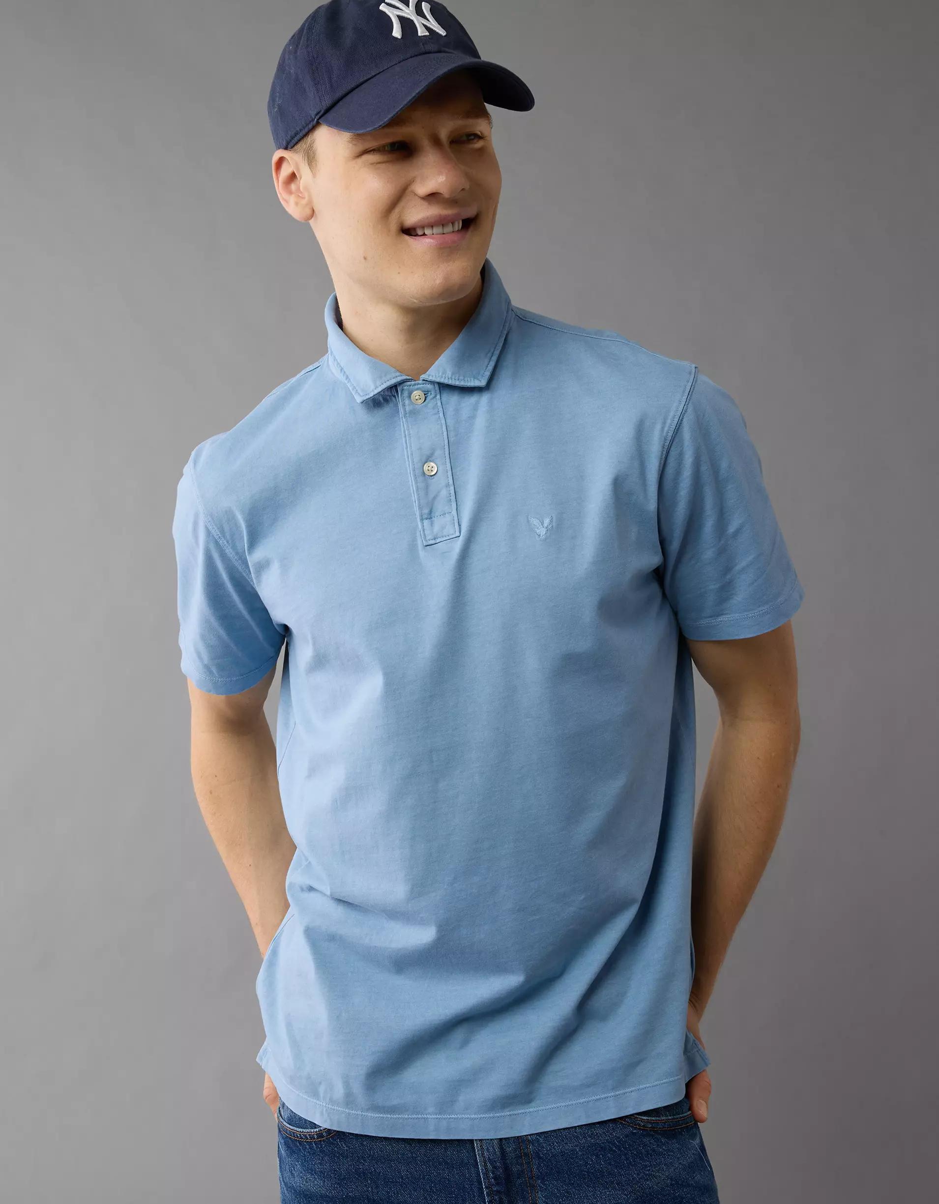 AE Lived-In Jersey Polo Shirt Product Image